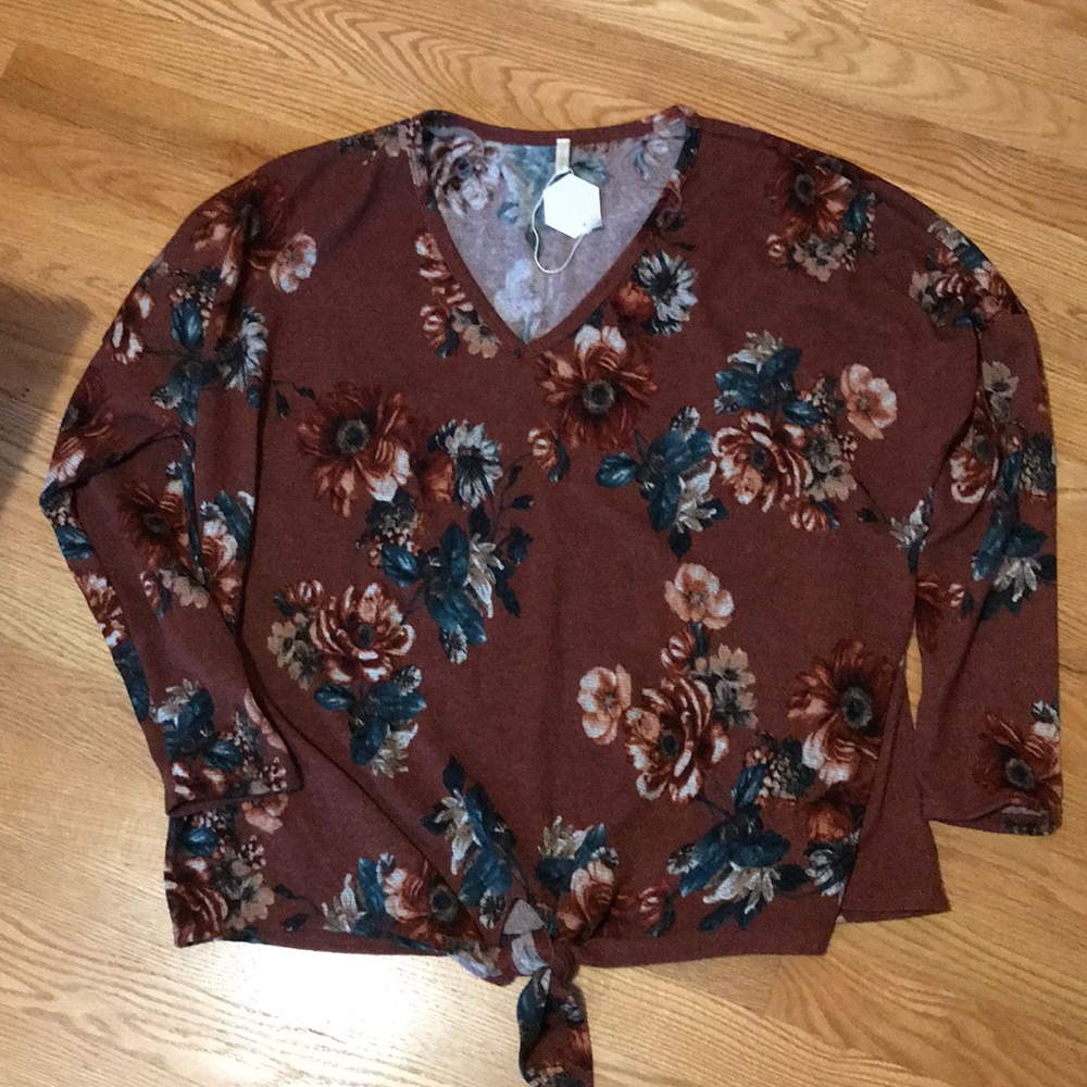 Rust floral long sleeve